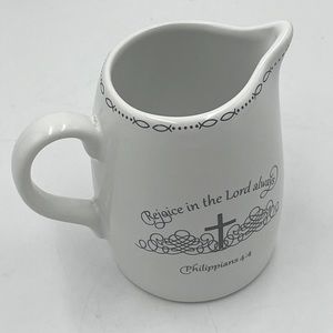 Coventry Table Graces Cross Creamer & Philippians 4:4 Rejoice In The Lord Always